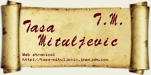 Tasa Mituljević vizit kartica